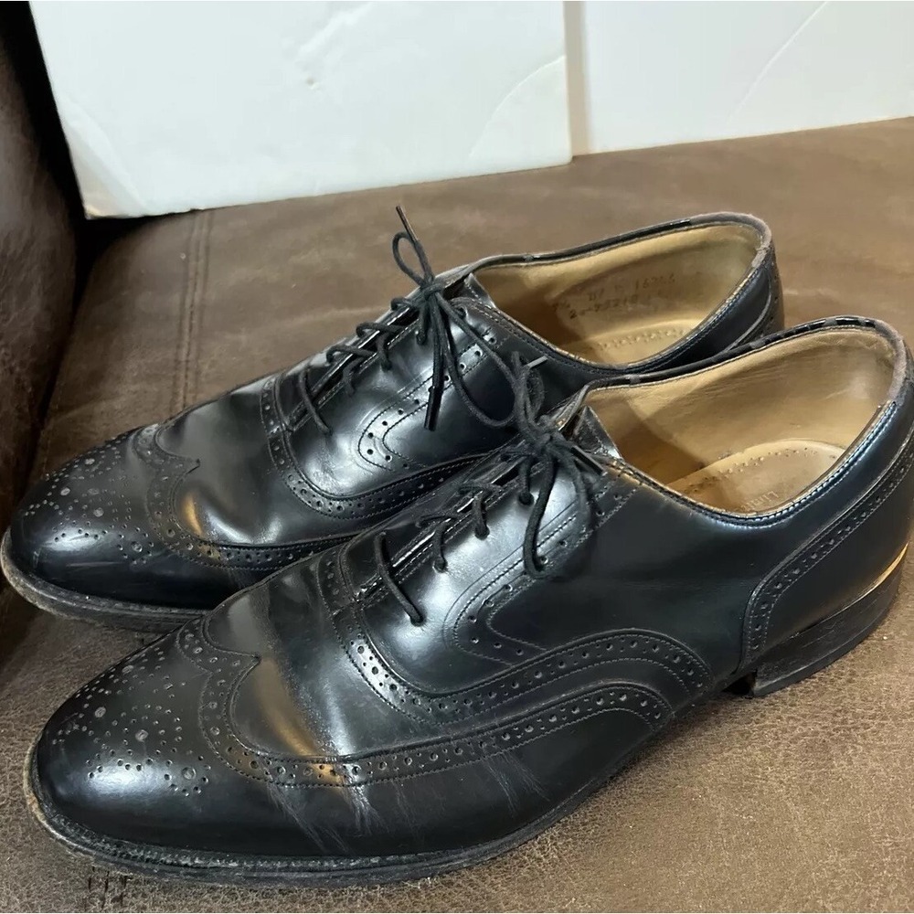 Johnston & Murphy Limited Wingtip Oxford Lace Up Shoes Men's SZ 9 1/2 Black - Picture 3 of 10